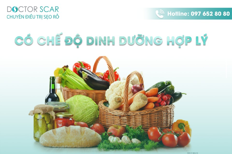 chế độ dinh dưỡng hợp lý một trong những liệu pháp chăm sóc da sau cắt đáy sẹo rỗ đơn giản