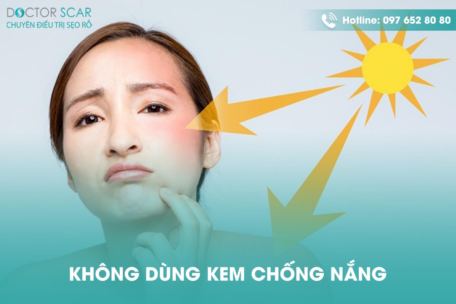 Không dùng kem chống nắng