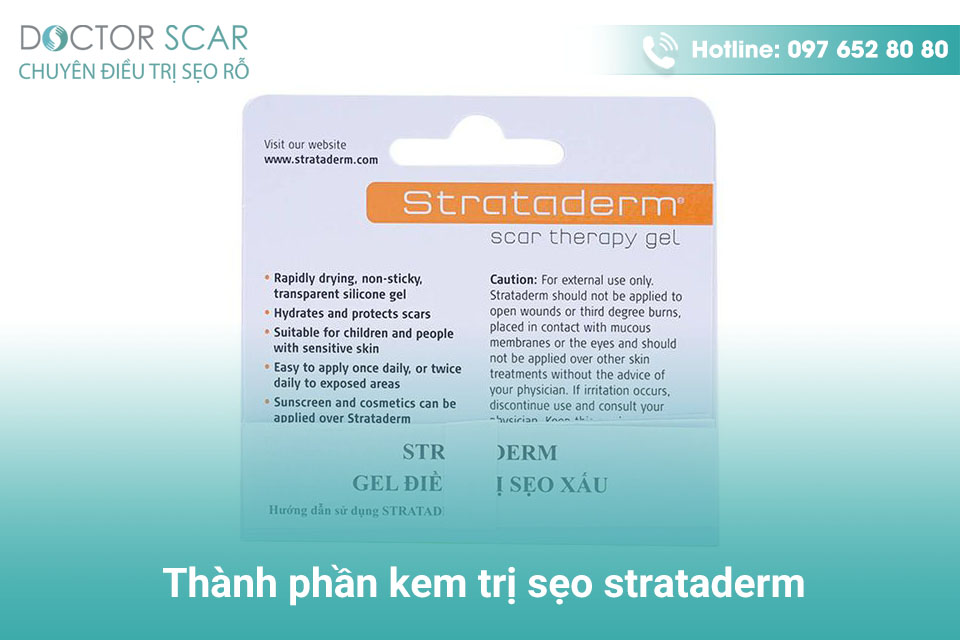 Thành phần kem trị sẹo strataderm.