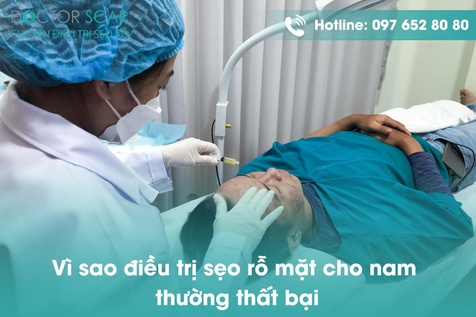 Vì sao điều trị sẹo rỗ mặt cho nam thường thất bại?