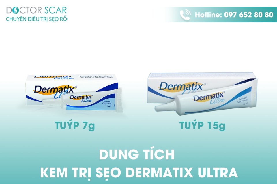 Dung tích kem trị sẹo dermatix ultra