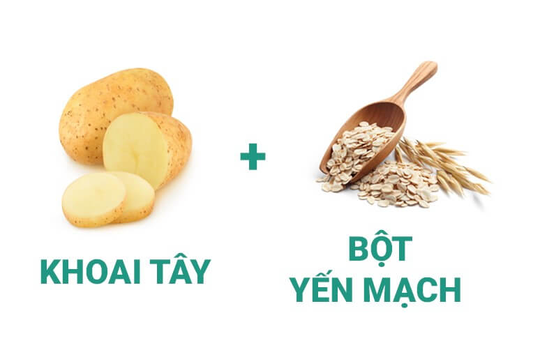 mặt nạ trị sẹo rỗ từ khoai tây và bột yến mạch